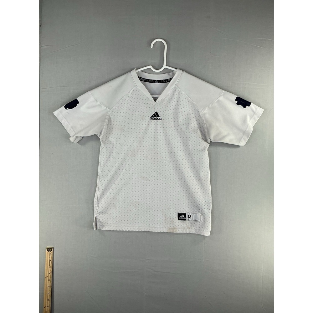 Adidas Youth Soccer Jersey White Short Sleeve Climacool Size M (10–12)